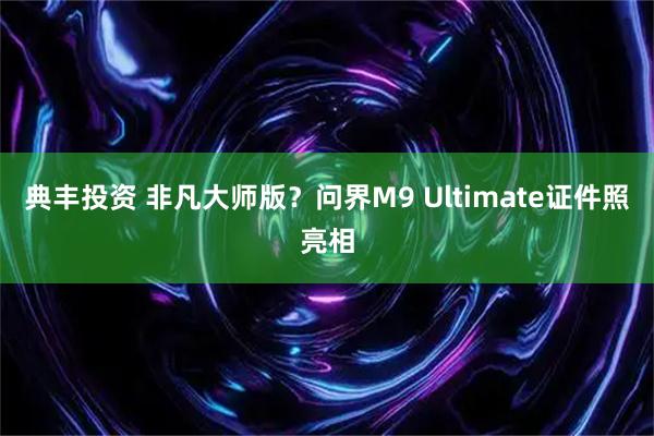 典丰投资 非凡大师版？问界M9 Ultimate证件照亮相